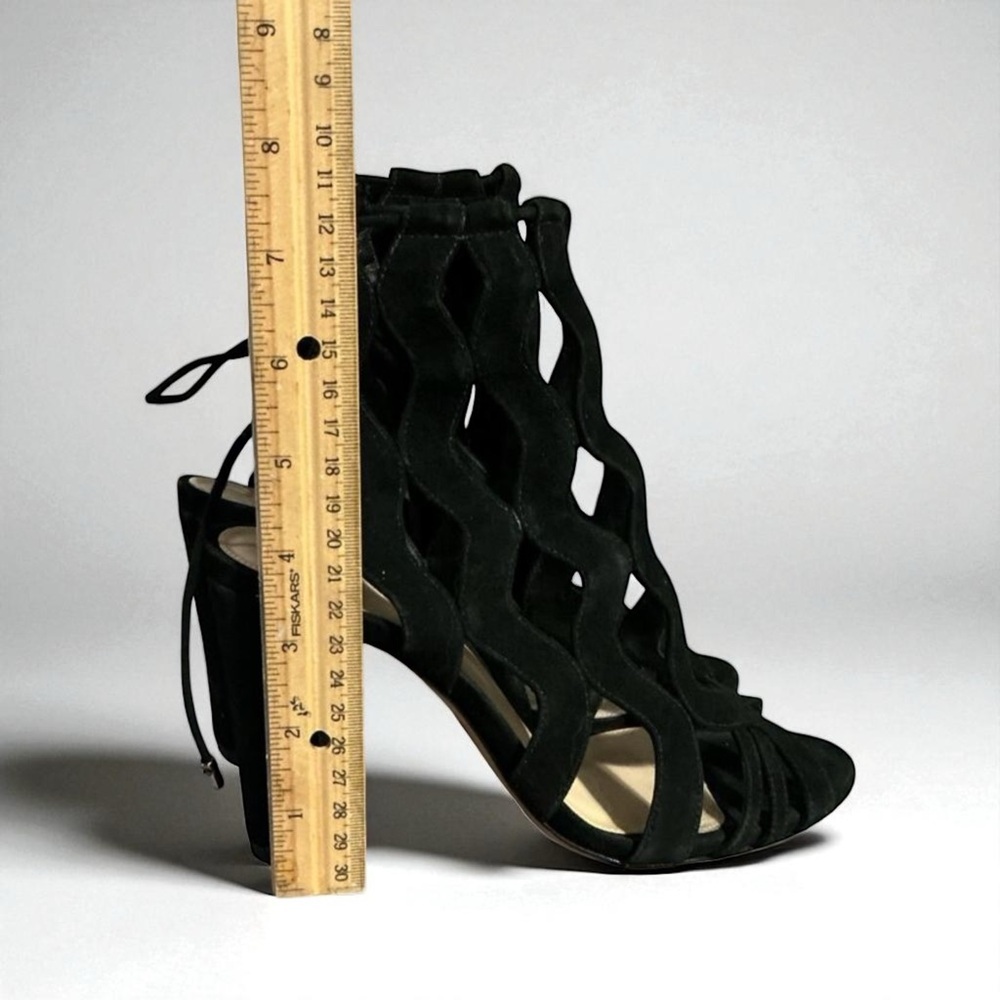Alexandre Birman Loretta Black Suede Cutout Block Heel Sandals EU 37 US 7 - Picture 10 of 14